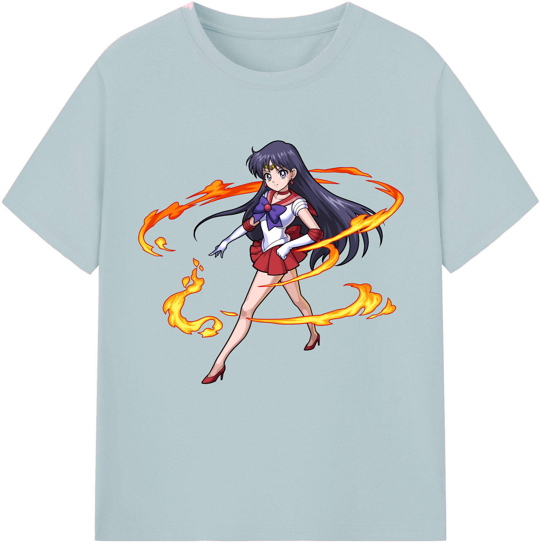 （画像用） 美少女戦士セーラームーン 火野レイ ひの レイ Sailor Moon Hino Rei （セーラーマーズ,Sailor Mars） 綿100％半袖Tシャツ（フロントプリント）